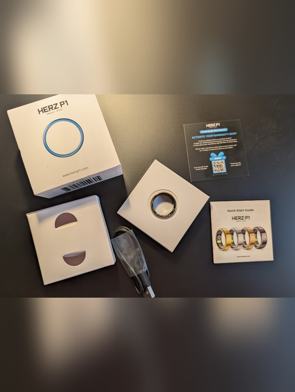 Herz P1 Smart Wearable Ring in Gold - Size 10 Like New!